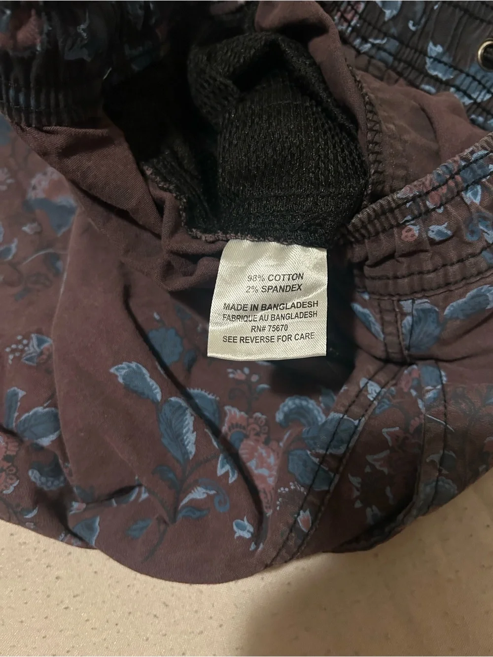 Michael Brandon Brown Floral Swim Shorts with Teal Accents